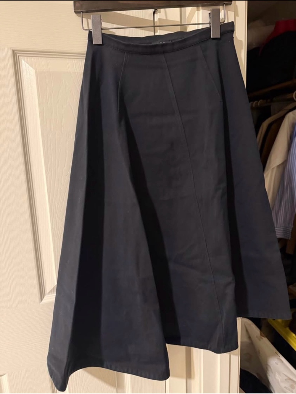 COS Navy A-Line Midi Skirt
